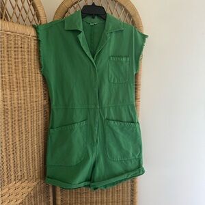 Ascot and Hart Green Cotton Romper
